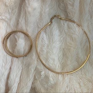 Gold Necklace & Bracelet Combo